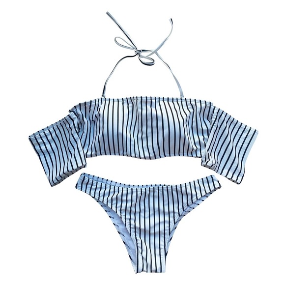 Make me an offer! Stripped bandeau bikini. - Picture 6 of 7